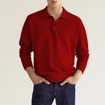 Vyriški polo marškinėliai ilgomis rankovėmis - Raudona / 2XL