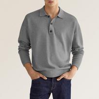 Vyriški polo marškinėliai ilgomis rankovėmis - Pilka / 3XL