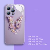3D telefono dėklas - "Drugelis" - Šviesiai violetinė / Iphone 14 Plus