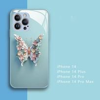 3D telefono dėklas - "Drugelis" - Mėlyna / Iphone 14 plus