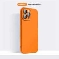 Silikoninis iPhone dėklas su objektyvo apsauga - Oranžinė / iPhone 14 Plus