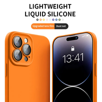 Silikoninis iPhone dėklas su objektyvo apsauga - Oranžinė / iPhone 14 ProMax