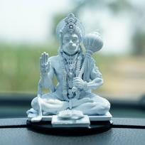 Dekoracija automobilio salonui - "Hanumanas" - Balta