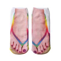3D kojinės "Vasaros šlepetės" (6 poros) - Įvairių spalvų (6 poros) / 34-40