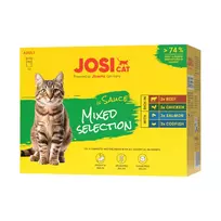JosiCat Multipack Sauce Mixed set konservuotas pašaras katėms, 4x12x85g