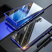 Grūdinto stiklo dvipusis telefono dėklas (Samsung modeliui) - Mėlyna / S20