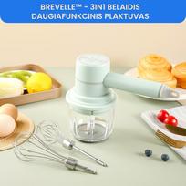 Brevelle™ - 3in1 belaidis daugiafunkcinis plaktuvas - Plaktuvas + 2 antgaliai + smulkintuvas