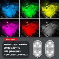 Belaidės LED jutiklinės lemputės – 2 vnt. - RGB | 2vnt.