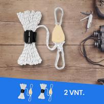 StrongLine™ vėjui atsparus lynas su skriemulio reguliavimu - Balta ( 2 vnt.) / S (4MM X 4M)