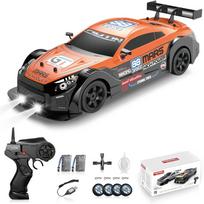 RC Drift Automobilis su LED Šviesomis ir Garų Efektu - GTR Oranžinis
