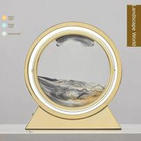 3D LED Krentančio smėlio dekoracija - Auksas - Juodoji tuštuma / 18cm