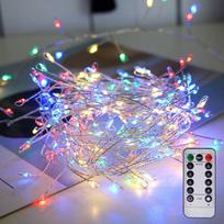 LED vario vielos girlianda jaukiam namų apšvietimui - Spalvotos lemputės / 9 metrai 300 lempučių + nuotolinio valdymo pultas