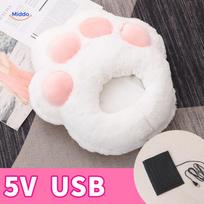 Pėdų šildytuvas šiltoms pėdoms ir komfortui - Balta letenėlė 5V (USB tipo)
