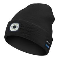Bluetooth šildanti kepurė su LED apšvietimu - Juoda