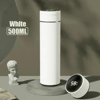 Išmanusis termosas su LED ekranu ir temperatūros indikatoriumi (500 ml) - Balta