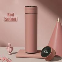 Išmanusis termosas su LED ekranu ir temperatūros indikatoriumi (500 ml) - Raudona