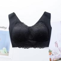 Besiūlė nėriniuota liemenėlė - Patogiai priglunda ir pakelia krūtinę - Juoda (2 variantas) / XL