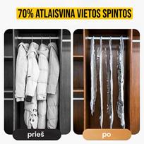 Pakabinami vakuuminiai saugojimo maišai rūbams - Vidutinis / Be pompos / 3 vnt.