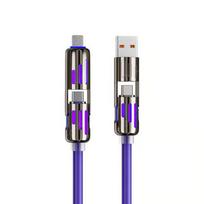 4-in-1 MFish USB C kabelis (240W) - 1 metras / Violetinė