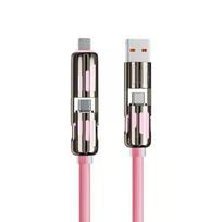 4-in-1 MFish USB C kabelis (240W) - 1.5 metro / Rožinė