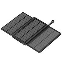 Lauko sulankstomas didelės talpos saulės įkroviklis - Juoda / 10000mAh