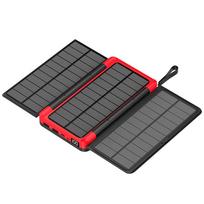 Lauko sulankstomas didelės talpos saulės įkroviklis - Raudona / 20000mAh
