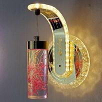Naujas LED sienos šviestuvas su tikromis gėlėmis ir kristalu - 2