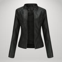 Sophia™ Kasdienė odinė striukė - Juoda / XL