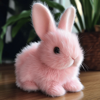 🐇 Tikroviškas triušio žaislas - Rožinė
