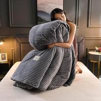 Aksominės vilnos audinio antklodės užvalkalas | Reguliuojamas patogumas kiekvienam metų laikui, stilingas ir minkštas - Pilka / 180x220 cm (Pusantro)