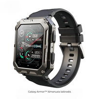 Galaxy Armor™ išmanusis laikrodis - sutaupykite 100 €+ už nesunaikinamą išmanųjį laikrodį, skirtą iOS ir Android - Galaxy Armor™ Išmanusis laikrodis – Juodas