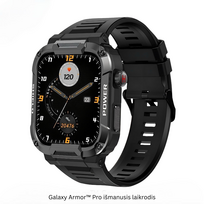 Galaxy Armor™ išmanusis laikrodis - sutaupykite 100 €+ už nesunaikinamą išmanųjį laikrodį, skirtą iOS ir Android - Galaxy Armor™ Išmanusis laikrodis Pro – Juodas