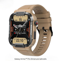 Galaxy Armor™ išmanusis laikrodis - sutaupykite 100 €+ už nesunaikinamą išmanųjį laikrodį, skirtą iOS ir Android - Galaxy Armor™ Išmanusis laikrodis Pro – Chaki