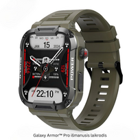 Galaxy Armor™ išmanusis laikrodis - sutaupykite 100 €+ už nesunaikinamą išmanųjį laikrodį, skirtą iOS ir Android - Galaxy Armor™ Išmanusis laikrodis Pro – Kariuomenės žalia