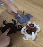 3D užsegami kačių gėrimų padėkliukai - Juoda
