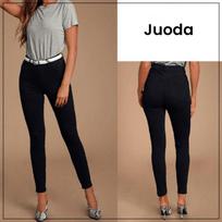 Džinsinės tamprės moterims - Juoda / L-XL