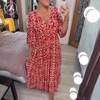 Bohemiška ilga suknelė - Raudona / 4XL