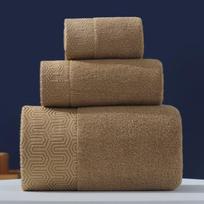Rankšluosčių rinkinys „Pure Cotton“ - Geometriniais kraštais - šviesiai ruda