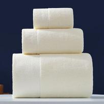 Rankšluosčių rinkinys „Pure Cotton“ - Geometriniais kraštais - kreminė