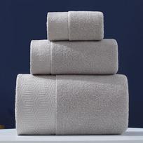 Rankšluosčių rinkinys „Pure Cotton“ - Geometriniais kraštais - šviesiai pilka
