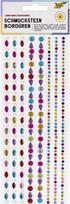 Dekoratyvinių kristalų juostelė FOLIA Sweet Candy, su lipniu pagrindu, 1 lapas, 10,5×26 cm