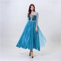 Halloween Frozen Adult Princess Elsa, Blue Dress, Stage Play Costume XL blue