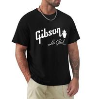 Gibson Les Paul Gitara Muzika Rokas Marškinėliai Harajuku Trumpomis Rankovėmis Medvilniniai Grafiniai Marškinėliai Viršutiniai XXL juoda