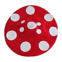 Lovely Mushroom Hat With Adjustable Neckties Soft Polyester Costume Accessory Headwear For RolePlay Halloween Party raudona