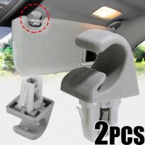 For Toyota Camry Corolla Highlander Prius Gray Sun Visor Clip Holder Bracket  2x gray