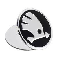 43/44 mm aliuminio lydinio automobilio vairo emblema Skoda Rapid Spaceback Octavia Superb Rapid Fabia automobiliui, interjero aksesuarai B-Silver black