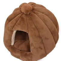 INS Deep Sleeping Round Kennel Semi-Enclosed Cattery Rabbit Hair Autumn and Winter Nest Pad Pet Kennel Small and Medium Dogs 48X40CM  ruda