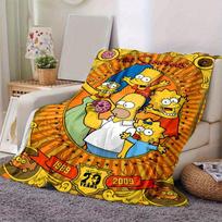 Simpsonų Animacinis pledas, Trumpas pliušinis mielas šiltas pledas, Svetainės namų dekoracija Sofa Keturis sezonus Kelionės 150x200cm brown