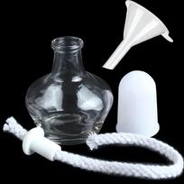 Pasidaryk pats laboratorinis alkoholio degiklis su piltuvėliu, kaitinimo įrankis, mokslas ir eksperimentai, stiklinis alkoholio degiklis One alcohol lamp + one funnel gray