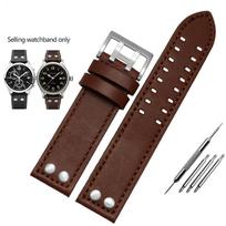Originalios odos laikrodžio apyrankė Hamilton Khaki Aviation Field serijos vyriškam laikrodžiui Apyrankė su kniedėmis Dirželis Ruda 20mm 22mm 22mm black